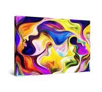 Startonight Impression Sur Toile Visages d'Amour, Tableau Abstrait - Decoration Murale Salon Moderne - Image sur Toile - Grande 80 x 120 cm Idée Cadeau Élégante et Originale Effet Lumineux Nocturne