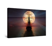 Startonight Impression sur Toile - Voile de Nuit - Tableau Decoration Murale Salon Moderne - Image sur Toile - Grande 80 x 120 cm Idée Cadeau Élégante et Originale Effet Lumineux Nocturne