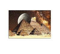 Startonight Impression Sur Verre Acrylique Tableau - Pyramides sous la Lune - Moderne Image pour la Décoration de la Maison 60 x 90 cm