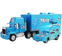STARTONYOU Camion et Voiture de Course Enfant, Cars Jouet 2 Pièces Set Véhicules, Figurine, Transporteur, Modèle de Voiture, Cadeaux Parfaits pour Enfant Anniversaire/Récompense