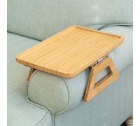 STARTONYOU Home à Bras à Clipser pour canapés Larges. à Bras Portable, Table TV et Tables d'appoint pour Petits espaces. Table Stable pour Manger et Boire (1, Beige, 33x23cm)