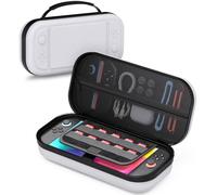 STARTRC GAMES Hard Carrying Case for Nintendo Switch 2 (2025), PU Shell Soft Lining Travel Carry Case with 10 Game Card Slots, Portable Storage Bag for Switch 2, JoyCons and Games Accessories White