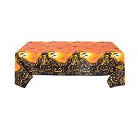 StarTreene Nappe d'halloween Couverture de Table en Plastique Toile Cirée Rectangulaire Cuisine Décoration Jetable pour Fournitures Citrouille Décor (S)