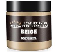 STARTSO WORLD Kit de Rénovation pour Cuir 200ml, Teinture Cuir Beige pour Meubles, Canapés, Sièges d'Auto - Teinture et Peinture pour Cuir Éraflé et Décoloré
