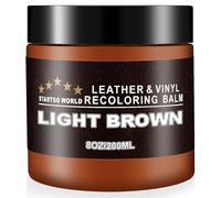 STARTSO WORLD Kit de Rénovation pour Cuir 200ml, Teinture Cuir Brun Clair pour Meubles, Canapés, Sièges d'Auto - Teinture et Peinture pour Cuir Éraflé et Décoloré