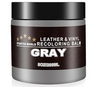 STARTSO WORLD Kit de Rénovation pour Cuir 200ml, Teinture Cuir Gris pour Meubles, Canapés, Sièges d'Auto - Teinture et Peinture pour Cuir Éraflé et Décoloré