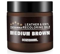 STARTSO WORLD Kit de Rénovation pour Cuir 200ml, Teinture Cuir Marron Moyen pour Meubles, Canapés, Sièges d'Auto - Teinture et Peinture pour Cuir Éraflé et Décoloré