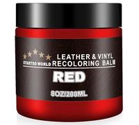 STARTSO WORLD Kit de Rénovation pour Cuir 200ml, Teinture Cuir Rouge pour Meubles, Canapés, Sièges d'Auto - Teinture et Peinture pour Cuir Éraflé et Décoloré