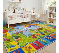 STARUIA Tapis ABC antidérapant pour salle de jeux, tapis doux pour salle de jeux, lettres de l'alphabet, lavable, éducatif et lavable avec chiffres de mois, pour chambre d'enfant, salle de classe