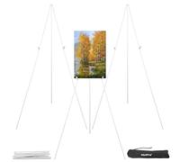 STARVAST Lot de 3 chevalets réglables en toile - Hauteur : 160 cm - En métal - Pliable - Pour affichages d'art, signes de mariage, peinture, affiches, activités d'affiche, blanc