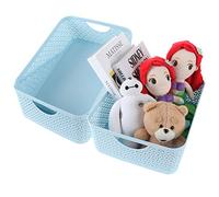 STARVAST Lot de 3 paniers de rangement en plastique portable avec poignée pour cuisine, salle de bain, chambre d'enfant ou chambre d'enfant - 14 x 28,4 x 5,1 cm