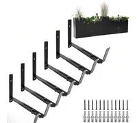 STARVAST Lot de 6 supports d'étagère réglables noirs - 15-30 cm - Support de jardinière en forme de L à 90 ° - Pour montage mural, étagère, étagère d'angle, meubles en bois