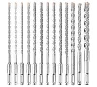 STARVAST SDS PLUS Lot de 12 forets à béton Super SDS - 6, 8, 10, 12, 14 x 210 mm, compatibles avec marteau perforateur Bosch Hilti Metabo - Pour perceuse à percussion (pas SDS MAX)