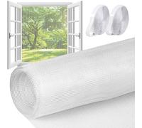 Starvortex 150x200cm Rouleau Moustiquaire, Moustiquaire Fenetre sans Percage en Fibre de Verre, Moustiquaires Ajustable avec Bande Adhésive Forte, Mosquito Net Indéchirable, Toile Moustiquaire (Blanc)