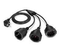 Starvortex 170cm Rallonge Electrique avec 3 Prises, Prolongateur Electrique avec Contacts Protégés, IP44 Multiprise Etanche, 3 en 1 Multiprise Exterieur Étanche, Triple Prise Certifiée VDE (250V/16A)