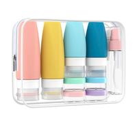 Starvortex 18Pcs Flacon Voyage Kit, Flacon Voyage Avion avec Sac Transparent en PVC, Contenant Voyage pour Shampoing et Cosmétiques, Set de Flacon Voyage Silicone, Kit Voyage Produit Toilette Sans BPA