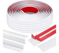 Starvortex 3M Corniere PVC, Baguette d'angle Flexibles Autocollants, Plinthe Souple Autoadhésive à Découper, Cornière Souple pour Les Murs Sols Protection des Bords, Protection Angle Mur (4cm×3m)