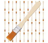 Starvortex 45Pcs Petit Pinceau, 13.4 cm Pinceau à Poils Doux avec Manche en Bois, Pinceaux Peinture Durables pour Clôtures, Fenêtres et Murs, Pinceaux Plats pour Bricolage, Peinture, Vernis, Colles