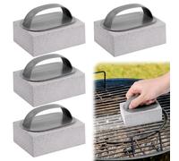 Starvortex 4Pcs Grill Nettoyage Pierre, Pierre de Nettoyage pour Barbecue avec Poignées, Set de Pierre Ponce Réutilisable, Pumice Stone pour Nettoyer Grilles, Cuisine et Salle de Bain