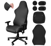 Starvortex 6 PCS Housse de Chaise de Gaming, Elastiques Lavable Housse Fauteuil Bureau, Douce et Respirante, Durable et Minimaliste, pour Chaise de Jeu d'ordinateur, de Course