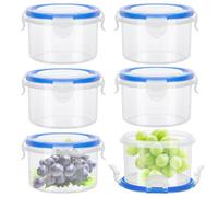 Starvortex 6Pcs Boite Alimentaire Plastique 300ml, Petit Pot Conservation | Boite Alimentaire Hermetique avec Couvercles, Petit Boite de Conservation Réutilisable, pour Fruit, Compotes, Purées, Yaourts