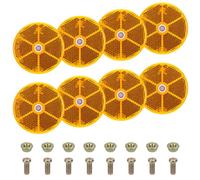 Starvortex 8 Pcs Catadioptre Ronds, Catadioptre Remorque ABS Cat's Eye avec Marquage E, Reflecteur Remorque Moto et Velo de 60 mm de Diamètre, Accessoires Remorque à Visser