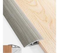 Starvortex Barre de Seuil Adhesive, 100x5cm PVC Barre de Seuil, Seuil de Porte Adhesif pour des Hauteurs Comprises Entre 5 mm et 10 mm, Seuil de Porte Rattrapage Niveau Etanche (Grain de Bois Gris)