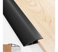 Starvortex Barre de Seuil Adhesive, 100x5cm PVC Barre de Seuil, Seuil de Porte Adhesif pour des Hauteurs Comprises Entre 5 mm et 10 mm, Seuil de Porte Rattrapage Niveau Etanche (Noir)