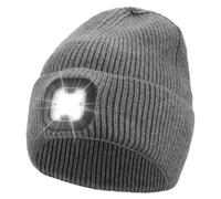 Starvortex Bonnet Lumineux LED, Bonnets en Tricot d'hiver avec LED Rechargeable, Bonnet Lampe Frontale pour Camping, Course, Alpinisme et Promenade des Chiens pour Hommes et Femmes