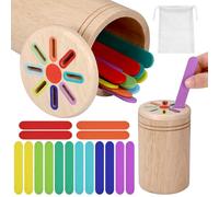 Starvortex Jeu de Tri Couleur, 3 en 1 Jeux Montessori 1 2 3 An, Motricité Fine Jeu Educatif, Jouets d'Activité et de Développement, Jeux Montessori Puzzle, Jouets en Bois Colorés Intéressant et Vivant