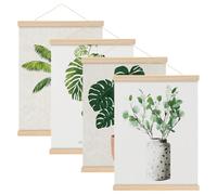 Starvortex Lot de 4 crochets magnétiques A3 de 31 cm en bois naturel pour affiches, images, impressions, photos, cartes, parchemins