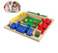 Starvortex Shut The Box Jeu de Dés en Bois à 4 Joueurs, Shut The Box Jeu de Société Mathématiques, Dés de Jeu en Bois de Puzzle, Shut The Box Jeu de Dés de Voyage, Jeu de Dés Shut The Box de Famille