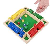 Starvortex Shut the Box - Jeu de dés en bois de qualité supérieure pour 4 joueurs avec mathématiques éducatives et éléments de puzzle, 8 dés colorés pour s'amuser en vacances