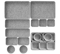 Starward 11 Pièces Organisateur Tiroir, Compartiment Rangement Tiroir Empilable, Rangement Maquillage Organisateur, 5 Tailles Boîte en feutre, pour Bureau, Salon, Coiffeuse, Armoire