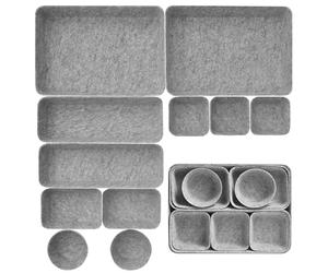 Starward 11 Pièces Organisateur Tiroir, Compartiment Rangement Tiroir Empilable, Rangement Maquillage Organisateur, 5 Tailles Boîte en feutre, pour Bureau, Salon, Coiffeuse, Armoire
