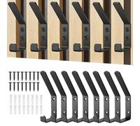 Starward 8 Pièces Patere Murale, Crochet Mural Visser, Porte Manteau Mural avec Chevilles Expansion, pour Chambre Coucher, Salon, Salle Bains, Armoire, Crochets Robustes (Noirs)