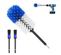 Starward Brosse Jante Voiture, Brosse Visseuse, Rotative Nettoyage avec 2 Brossettes (Bleu & Blanc)