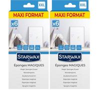 STARWAX-6 Eponges Magiques XXL - Effacent Les Traces tenaces- Ne rayent Pas- faciles à Nettoyer- Multi-Surfaces et Multi-Usage - Bonne Prise en Main - Idéal rénovation (Lot de 2)