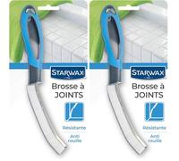 STARWAX Brosse à Joints - 1x - Idéale pour Récurer les Joints de Carrelage, les Recoins et les Angles Grâces a sa Tête étroite - Poignée Egonomique - Anti -Rouille (Lot de 2)