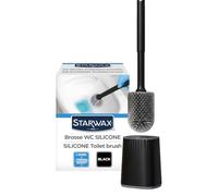 STARWAX Brosse WC Silicone avec Support Mural Noir