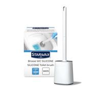 STARWAX - Brosse WC Silicone Double Face - Nettoyage Facile même dans Les endroits Difficile - Séchage Rapide et sans Odeur - Robuste - Couleur Blanche