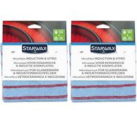 STARWAX - Chiffon en Microfibre spécialement conçu pour la vitrocéramique et l'induction - Nettoie la saleté et Les éclaboussures de Graisse - Côté abrasif et Absorbant - Ne Raye Pas - Lavable en