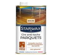 Starwax Cire Starlon anti-tache pour parquets cirés 1 litre - 32
