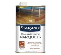 STARWAX - Cire Starlon Anti-Tache pour Parquets Cirés Teinte Bois Clair - Embellit, Nourrit et Protège des Taches - Non Glissant - Aspect Ciré-Satiné - 1L - 30m²/couche