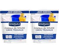STARWAX - Cristaux de soude gros travaux -Multi-usages - Dégraissant & rénovant - Décape peintures & vernis - Entretien canalisations - Longue conservation - 1,4 kg - Fabriqué en France (Lot de 2)