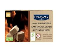 STARWAX - Cubes Allume-feu - Jusqu'à 10min de Combustion - Allumage Rapide - N'altère Pas la saveur des Aliments - PEFC - x64 Cubes, Neutre