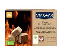 STARWAX - Cubes Allume-feu XXL - Jusqu'à 10min de Combustion - Allumage Rapide - N'altère Pas la saveur des Aliments - PEFC - x96 Cubes