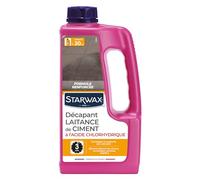 STARWAX - Décapant de Laitance de Ciment - Nettoie les Traces de Ciment, Rouille, Remontées Calcaires - Usage Intérieur et Extérieur - Formule Concentrée - Fabriqué en France -1l - 15 à 20m²