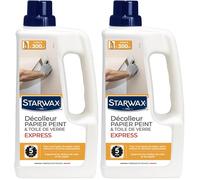 STARWAX - Décolleur express papier peint et toile de verre - Supprime les résidus de colle - Action rapide en 5min - Jusqu'à 300m² - Fabriqué en France - 1L (Lot de 2)
