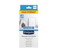 STARWAX - Éponges Magiques - Effacer Les Taches en Un clin d'œil - Ne Raye Pas - Facile à Nettoyer - Maxi Format - Multi-Surfaces - Lot de 6